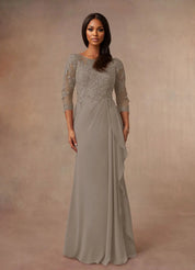 Augday Calanthe A-Line Scoop Chiffon Dress