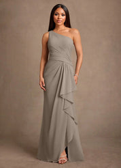 Augday Floy Sheath One Shoulder Chiffon Dress