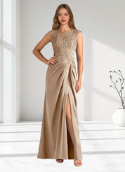 Augday Santa Barbara Sheath Pleated Stretch Satin Dress