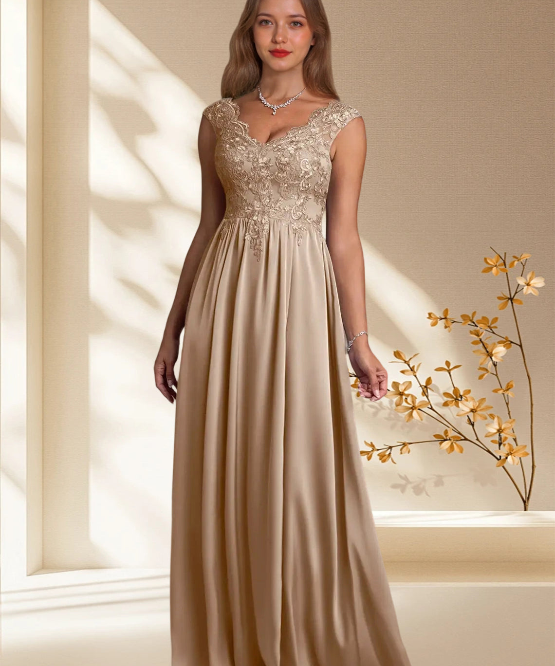 Augday Amethyst A-Line Lace Dress