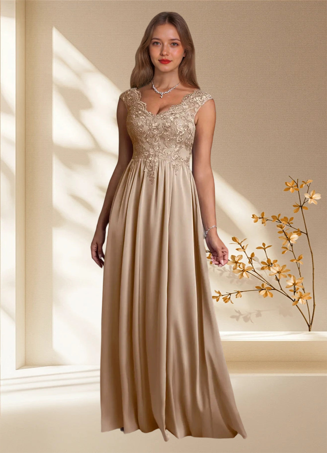 Augday Amethyst A-Line Lace Dress