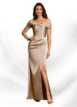 Augday Altonia Mermaid Off the Shoulder Stretch Satin Dress
