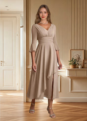 Augday Aerynne A-Line Pleated Chiffon Dress