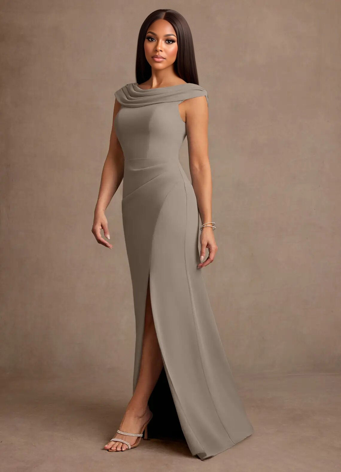 Augday Irvine A-Line Pleated Chiffon Dress