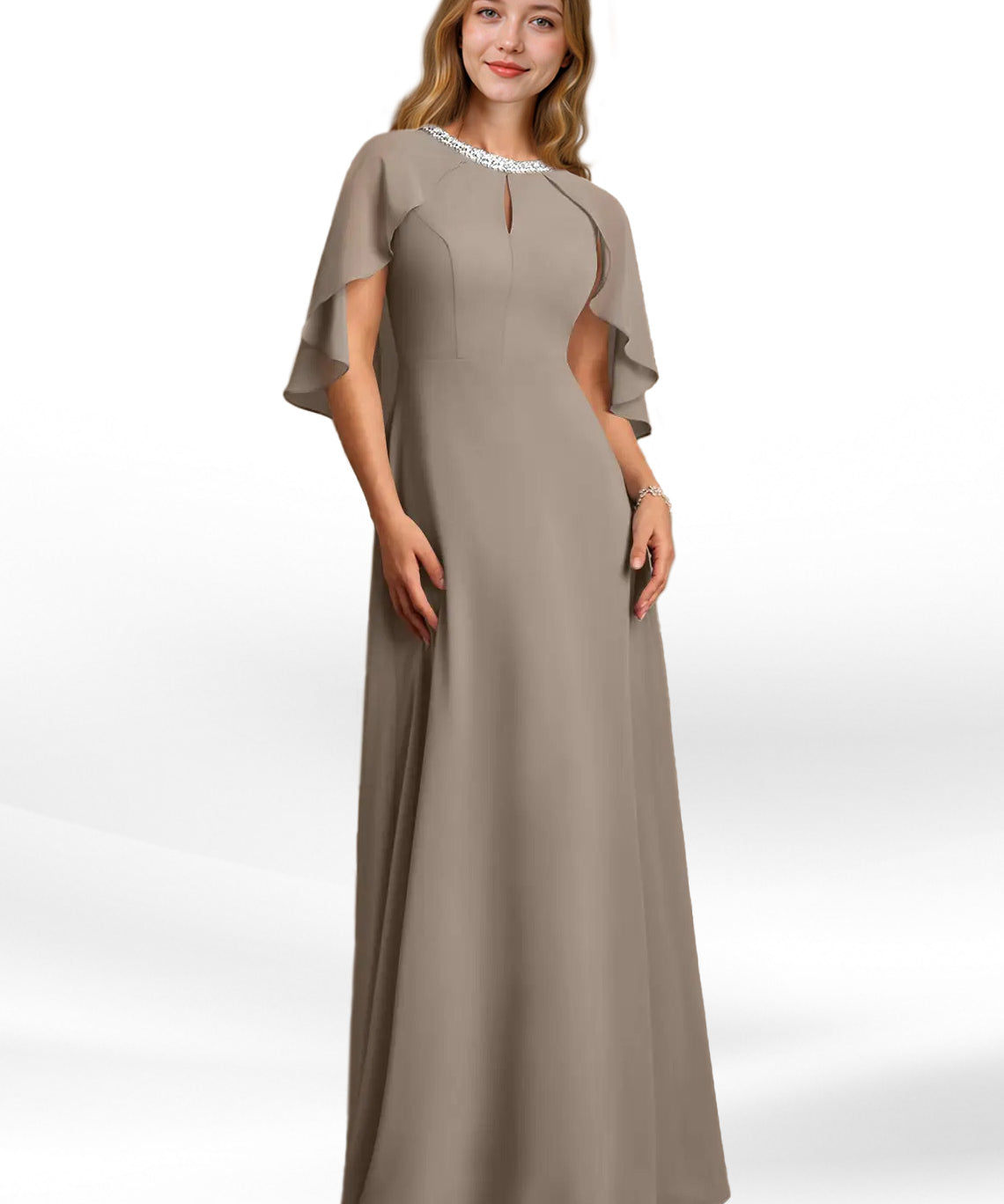 Augday Winnifred A-Line Beaded Chiffon Dress