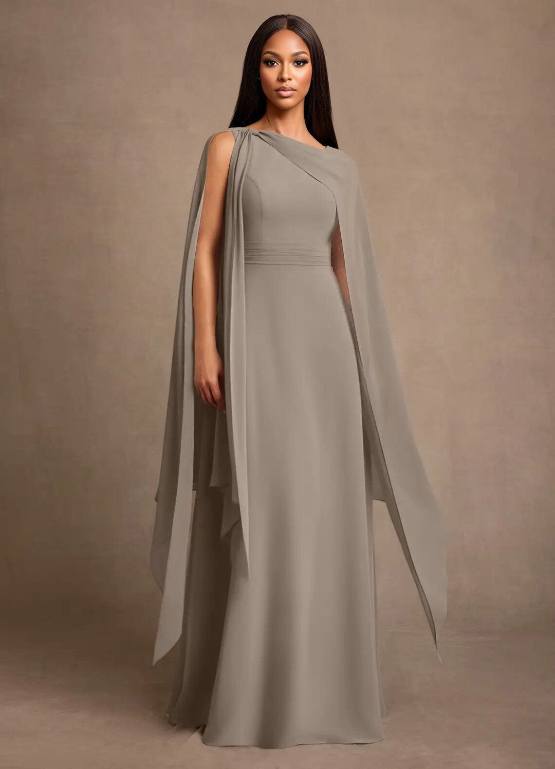 Augday Liddie A-Line Pleated Chiffon Dress
