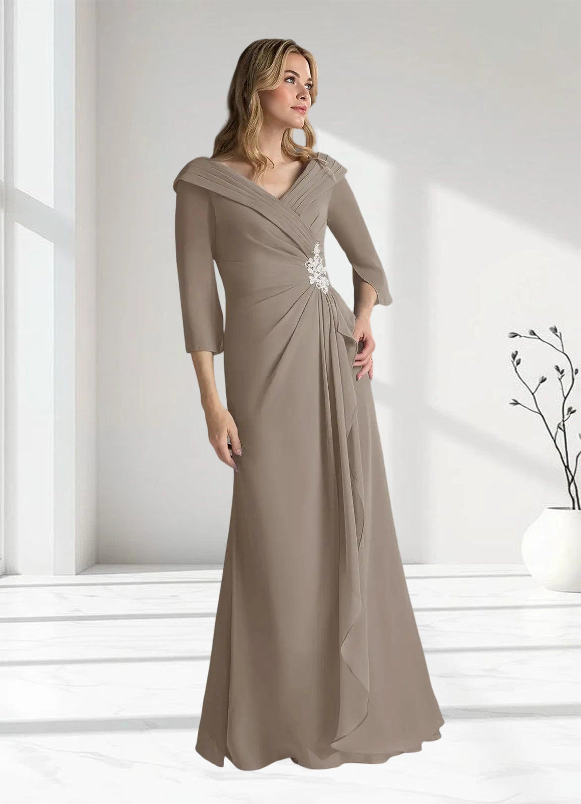 Augday Jaycee A-Line Chiffon Dress