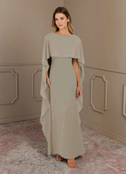 Augday Sheath Scoop Stretch Crepe Dress