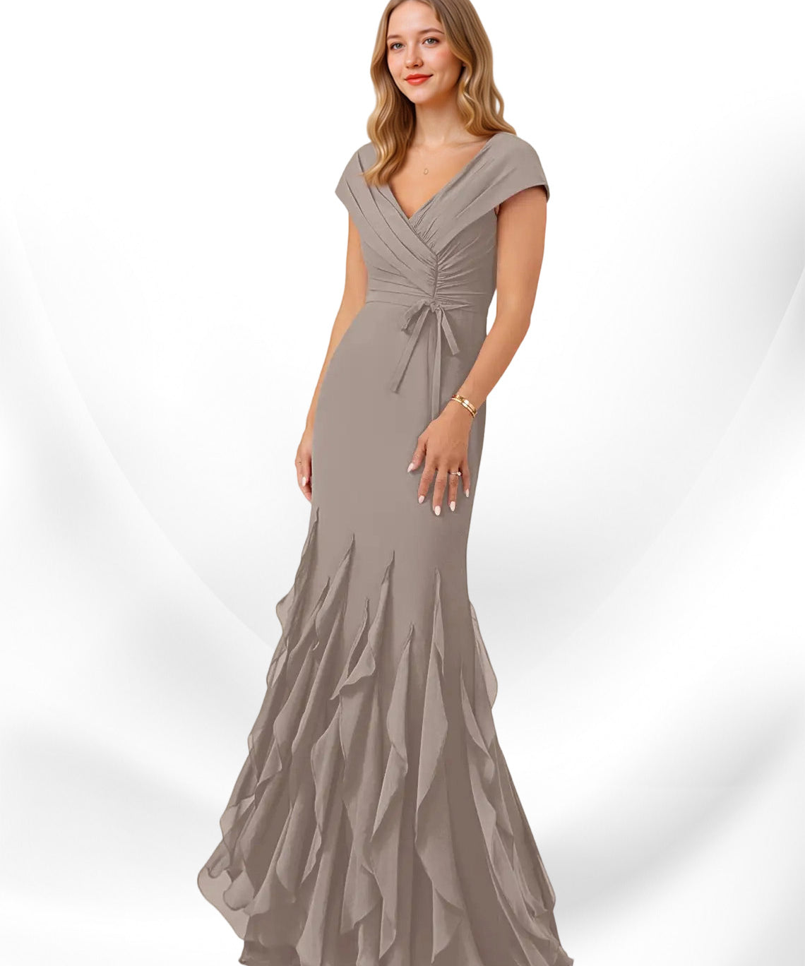 Augday Bailora Mermaid Ruched Chiffon Dress