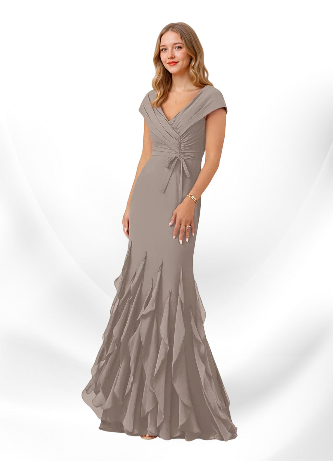 Augday Bailora Mermaid Ruched Chiffon Dress