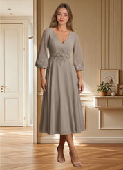 Augday Ana A-Line Lace Chiffon Dress