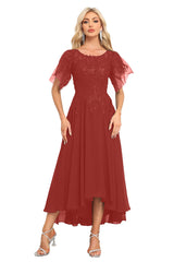 Augday Chiffon Lace Sequins Mother of the Bridesmaid Dresses