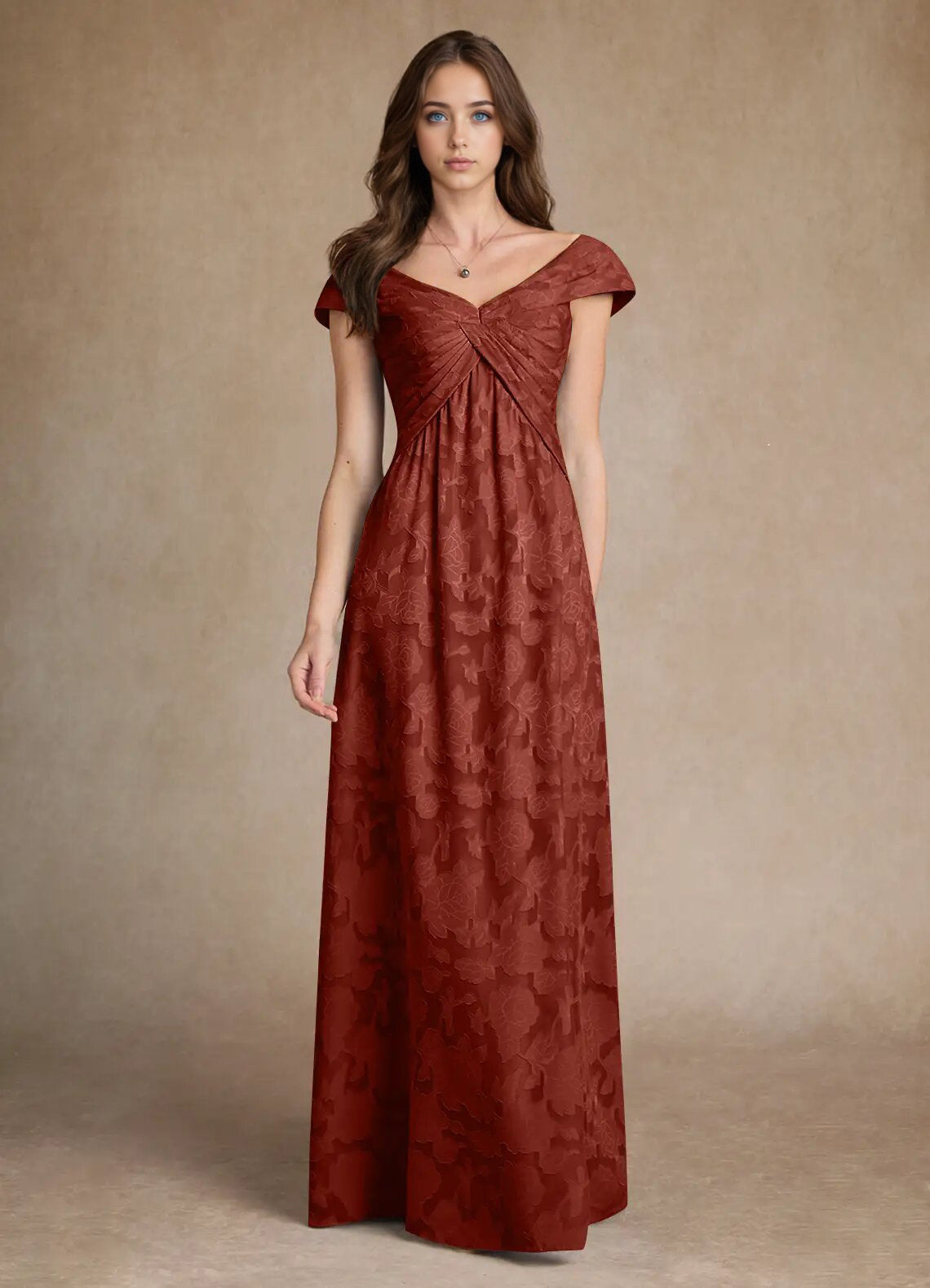 Augday Myrtle A-Line Pleated Floral Burnout Dress