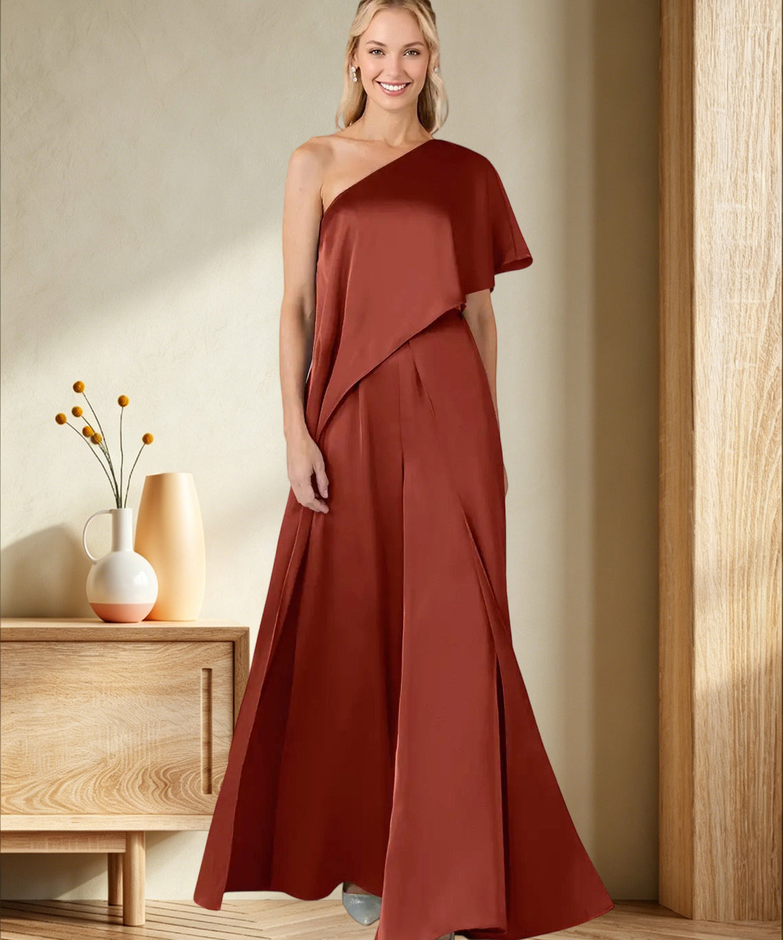 Pantsuit Stretch Satin Dress