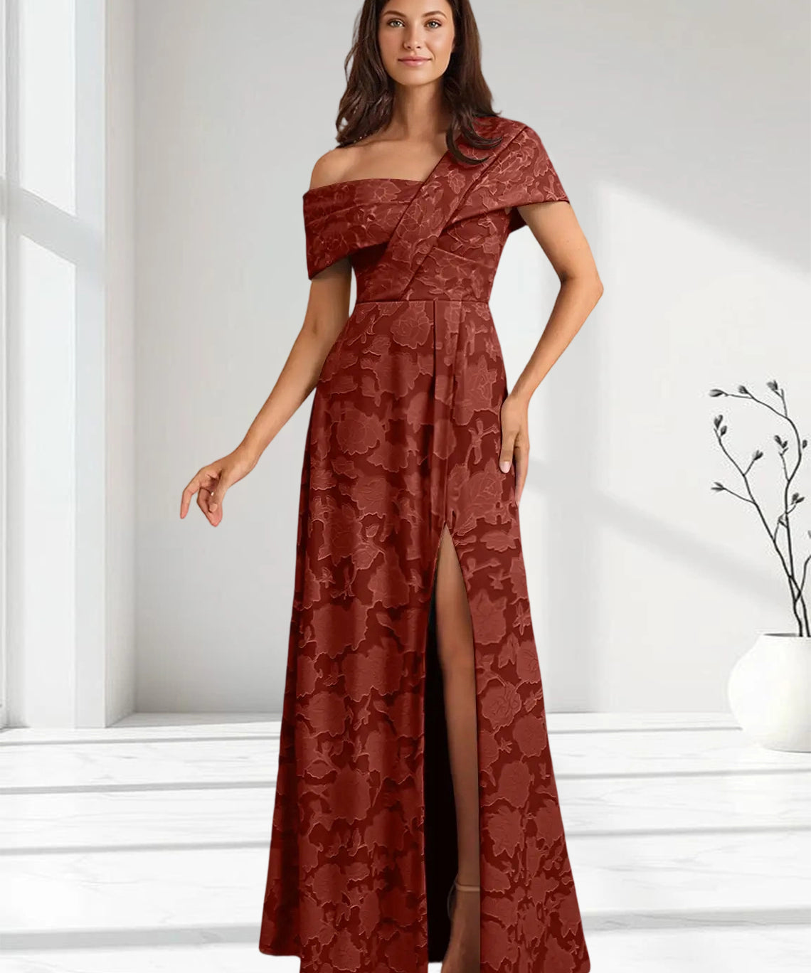 Augday Milton Milton A-Line Pleated Floral Burnout Dress