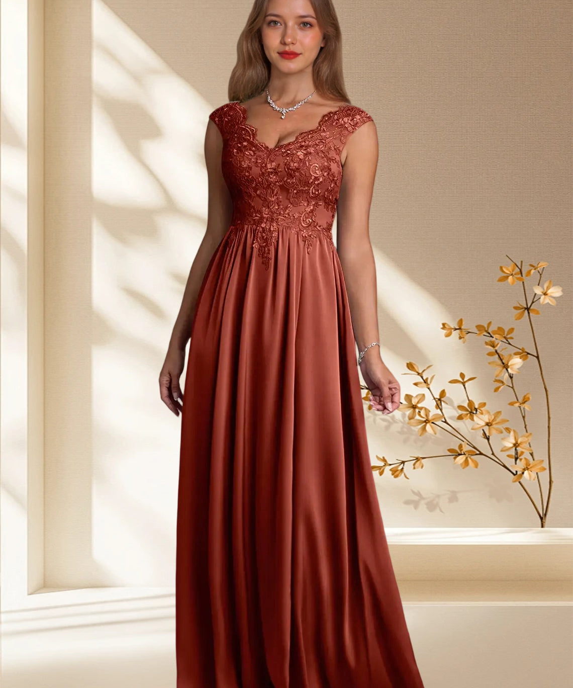 Augday Amethyst A-Line Lace Dress