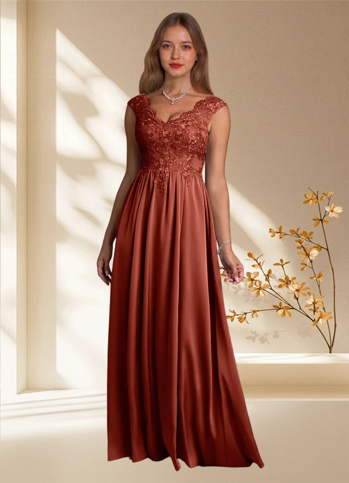 Augday Amethyst A-Line Lace Dress