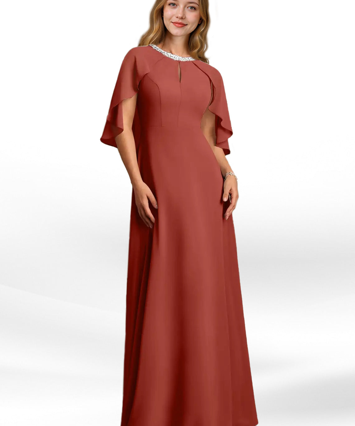 Augday Winnifred A-Line Beaded Chiffon Dress
