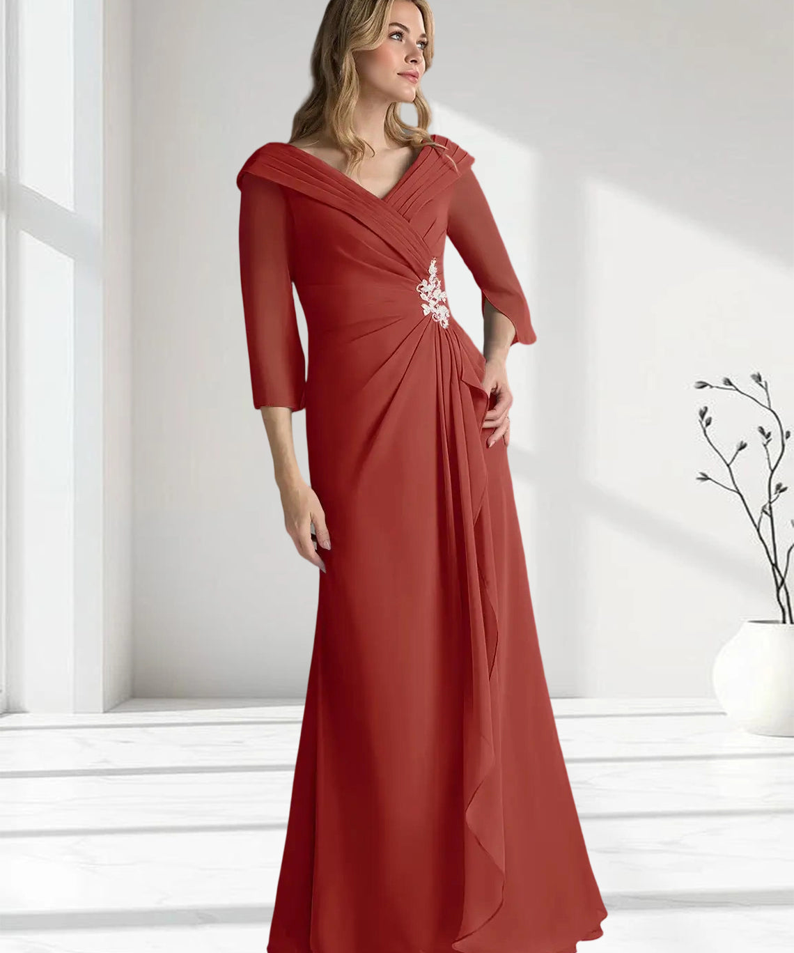 Augday Jaycee A-Line Chiffon Dress