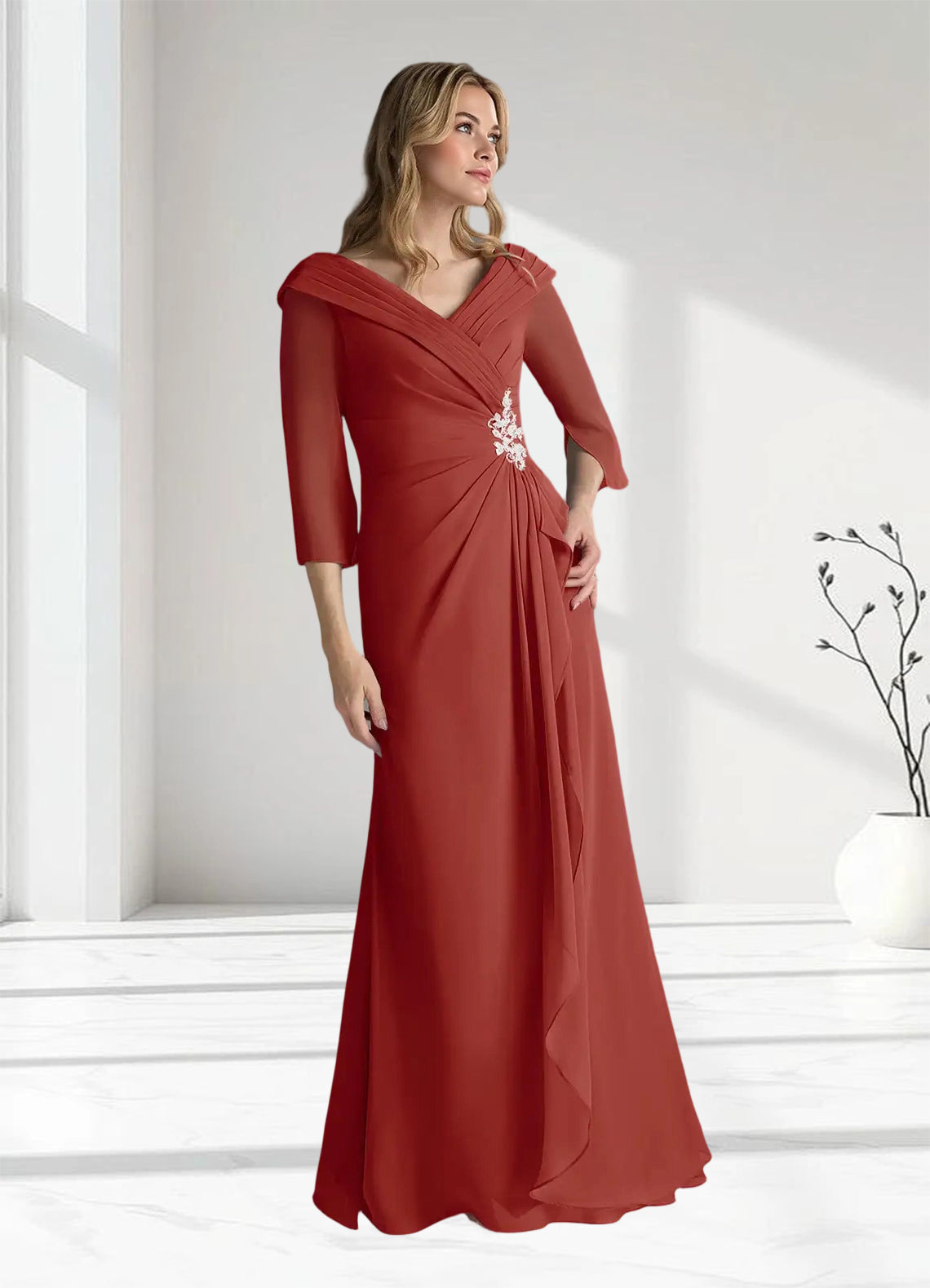 Augday Jaycee A-Line Chiffon Dress