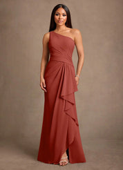 Augday Floy Sheath One Shoulder Chiffon Dress