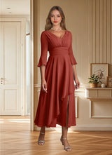 Augday Aerynne A-Line Pleated Chiffon Dress