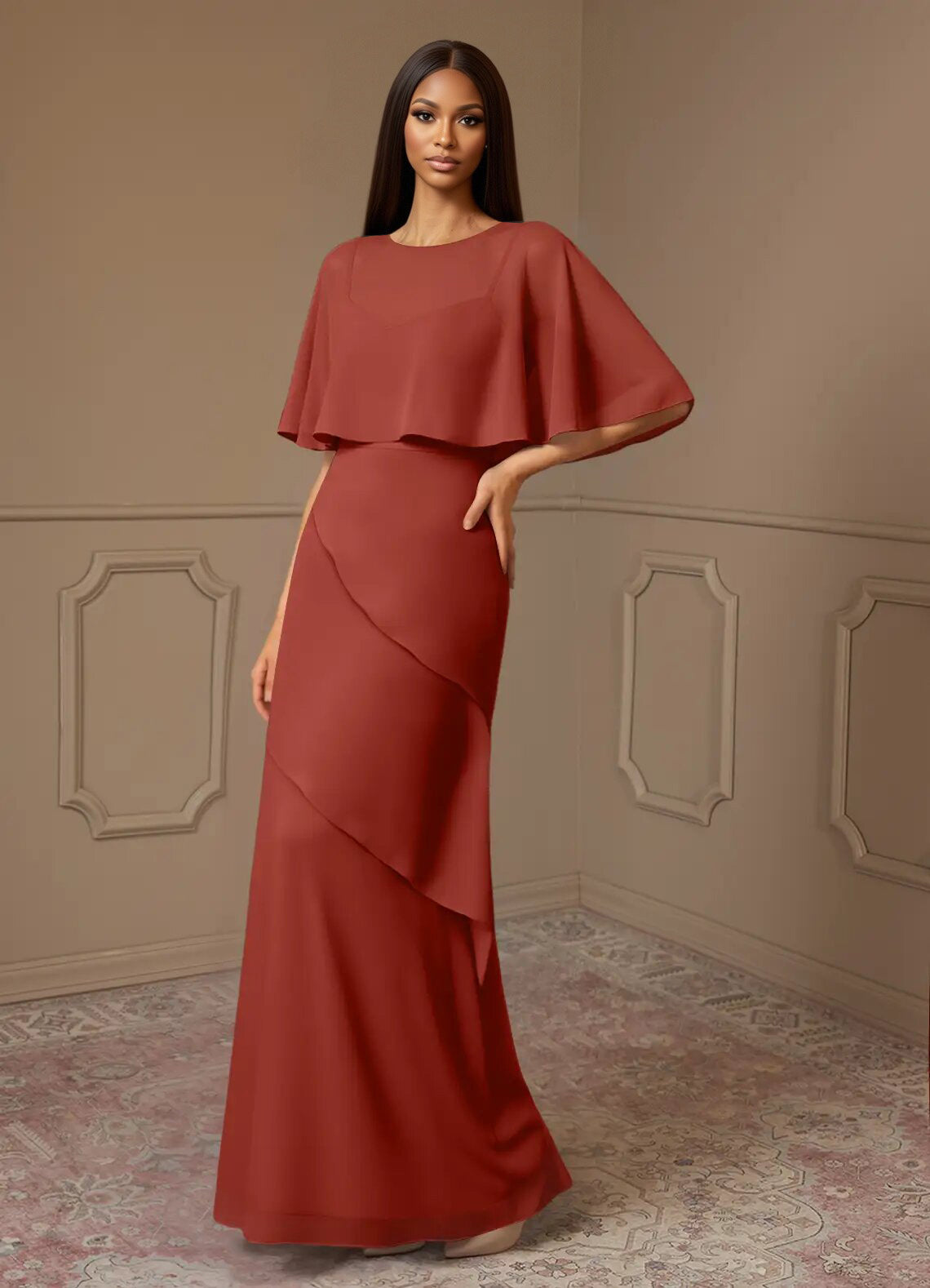 Augday Bowie A-Line Chiffon Dress