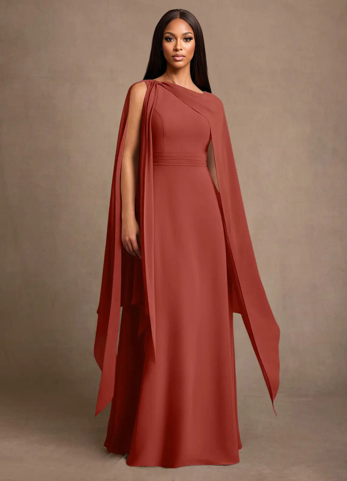 Augday Liddie A-Line Pleated Chiffon Dress
