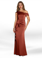 Augday Hamptons A-Line Pleated Stretch Satin Dress