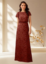Augday Lehi A-Line Boatneck Floral Burnout Dress