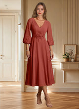 Augday Ana A-Line Lace Chiffon Dress
