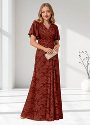 Augday Emmeline Pleated Floral Burnout Dress