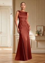 Augday Franny Sheath Lace Stretch Satin Dress