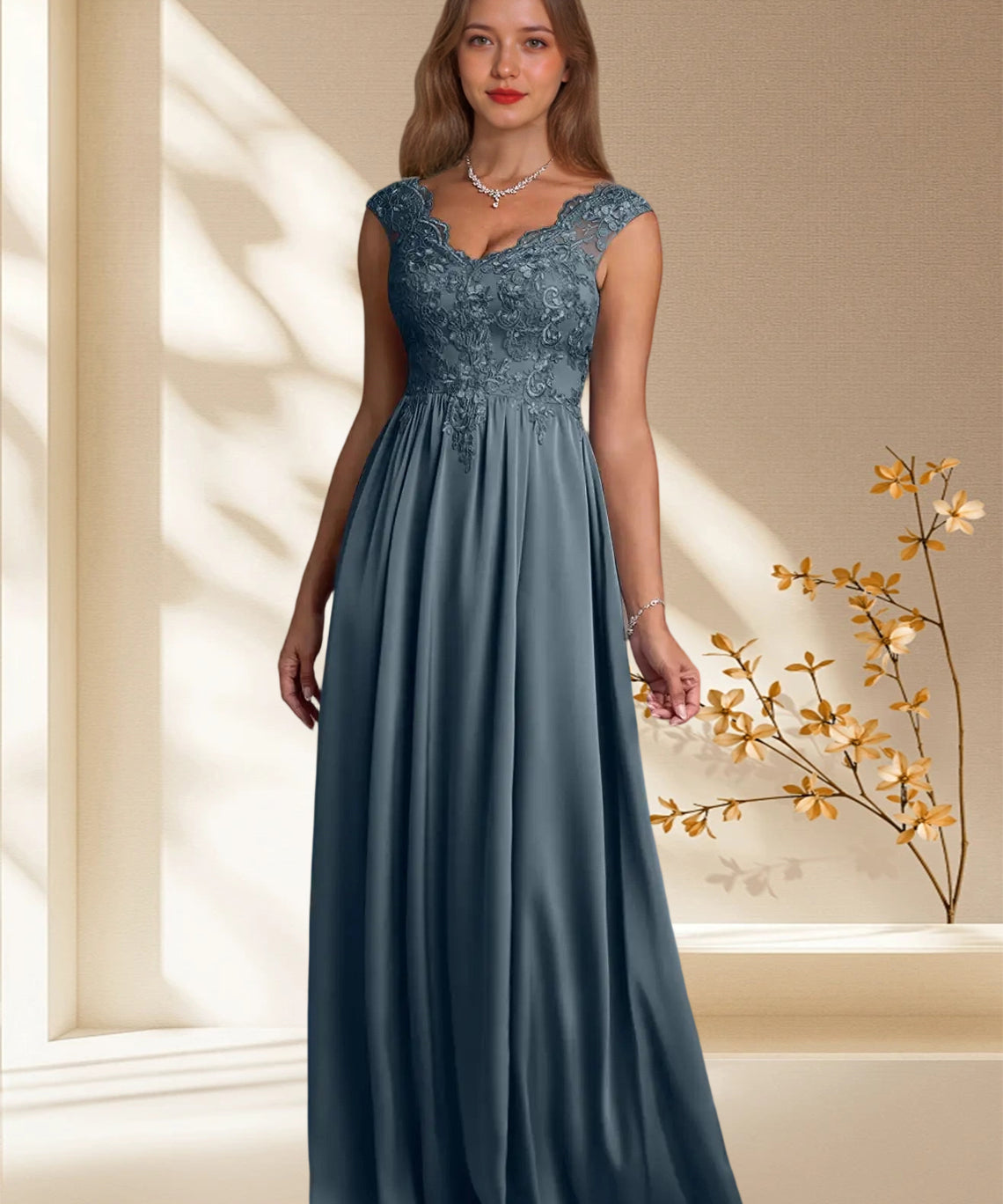 Augday Amethyst A-Line Lace Dress