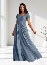 Augday Dunja A-Line V-Neck Lace Chiffon Dress