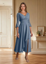 Augday Aerynne A-Line Pleated Chiffon Dress