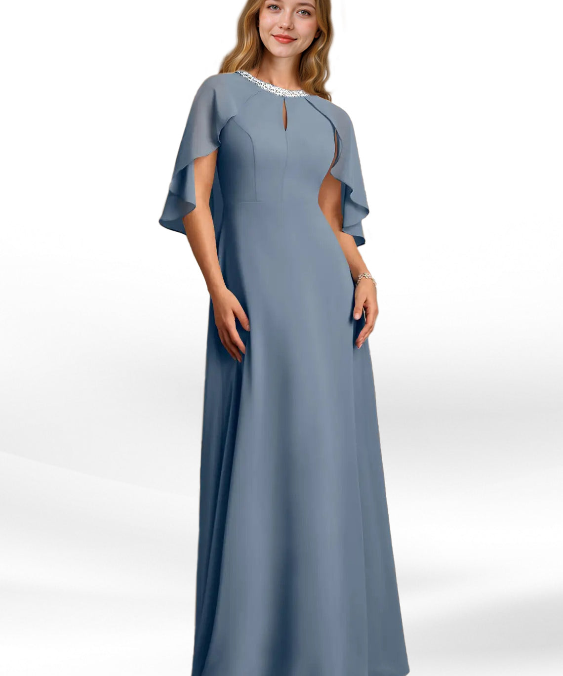 Augday Winnifred A-Line Beaded Chiffon Dress