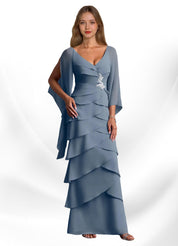 Augday Arabinda Sheath Ruched Chiffon Dress