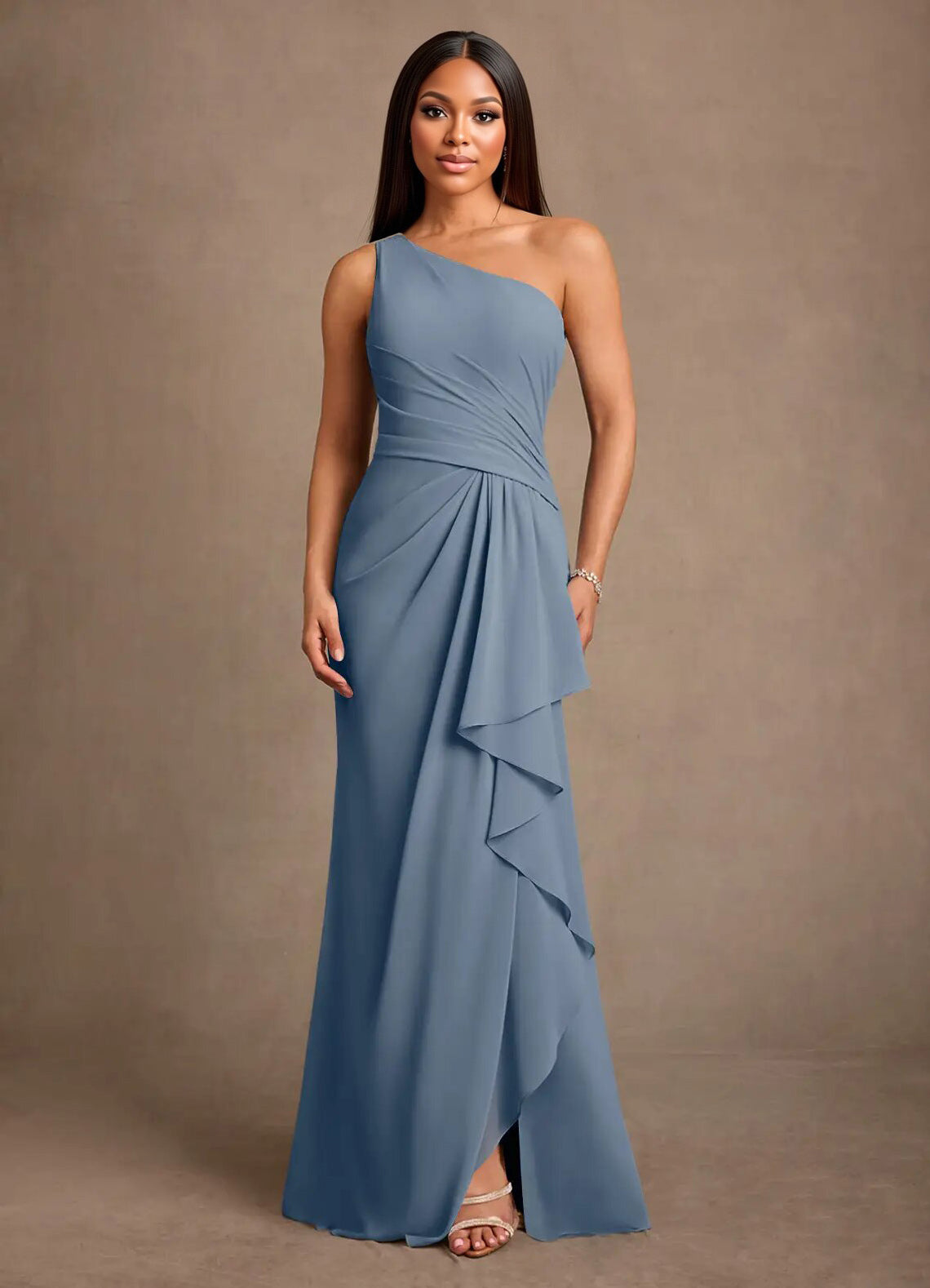 Augday Floy Sheath One Shoulder Chiffon Dress