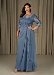 Augday Calanthe A-Line Scoop Chiffon Dress Plus Size