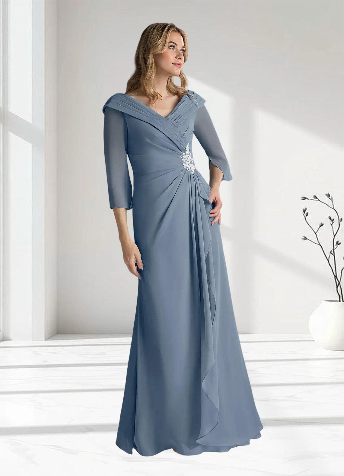 Augday Jaycee A-Line Chiffon Dress