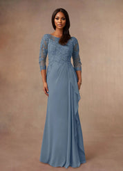 Augday Calanthe A-Line Scoop Chiffon Dress