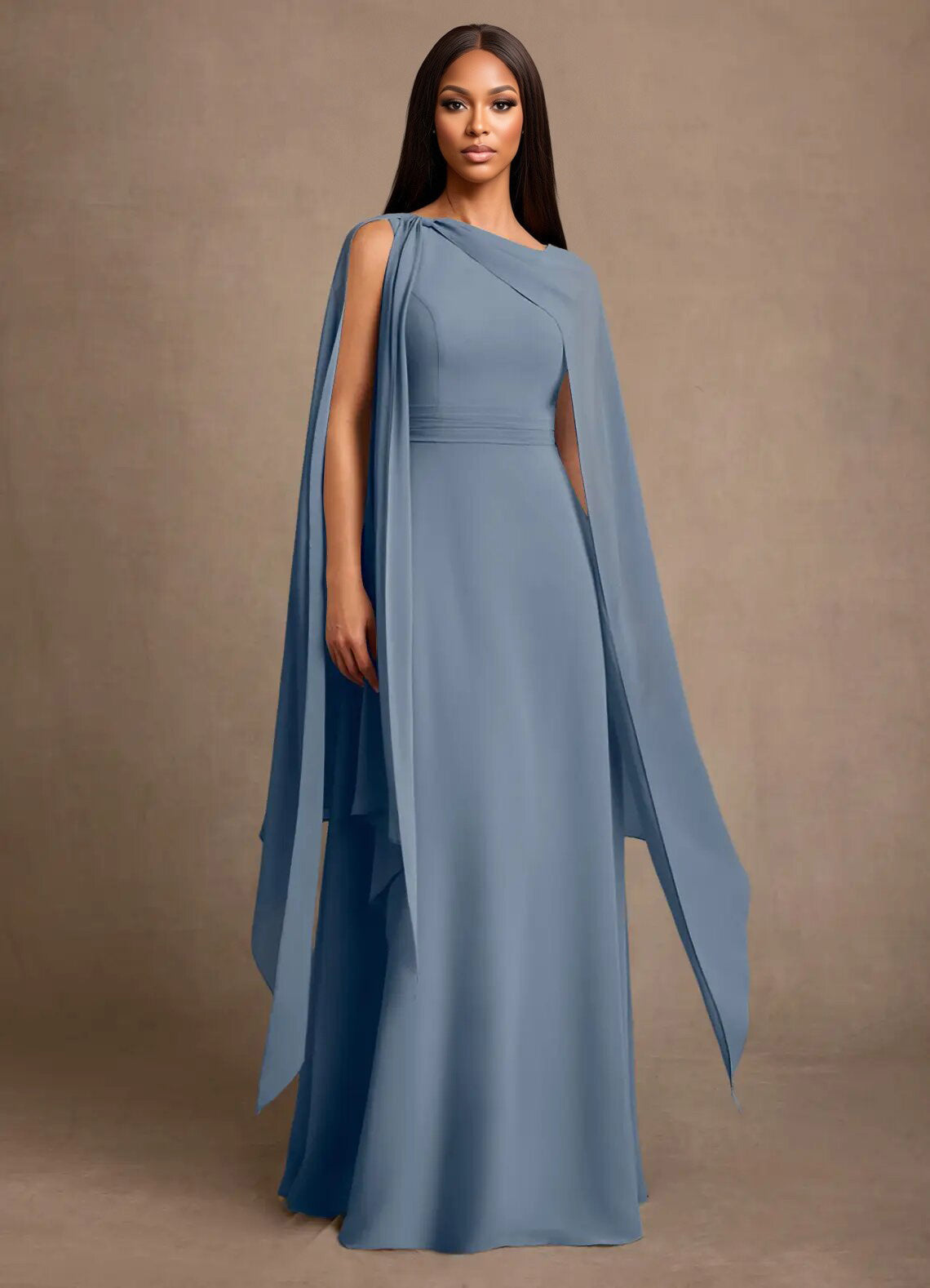 Augday Liddie A-Line Pleated Chiffon Dress