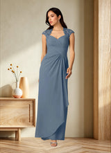 Augday Birdie A-Line Queen Anne Sequins Chiffon Dress
