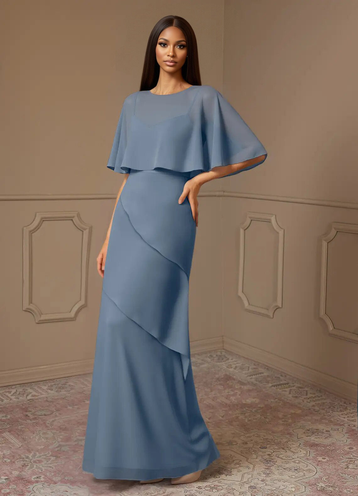 Augday Bowie A-Line Chiffon Dress