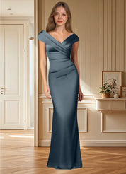 Augday Ludlow Mermaid Pleated Stretch Satin Dress