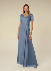 Augday Bessie A-Line Pleated Mesh Dress