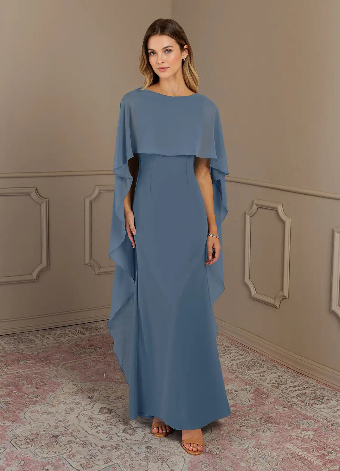 Augday Sheath Scoop Stretch Crepe Dress