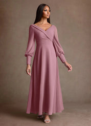 Augday Paterson A-Line Pleated Chiffon Dress