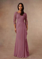 Augday Calanthe A-Line Scoop Chiffon Dress